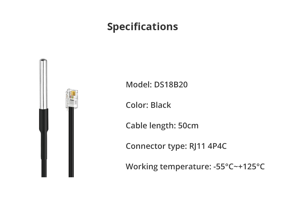 Sonoff Ds B Waterproof Temperature Sensor With Rj Jack